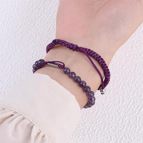 Miniatura 45 de Black Beaded Bracelets for Men Boys: 6mm Obsidian Onyx Lava Beads Mens Bracelet Set Mens Jewelry - Cool Anniversary Valentines Fathers Birthday