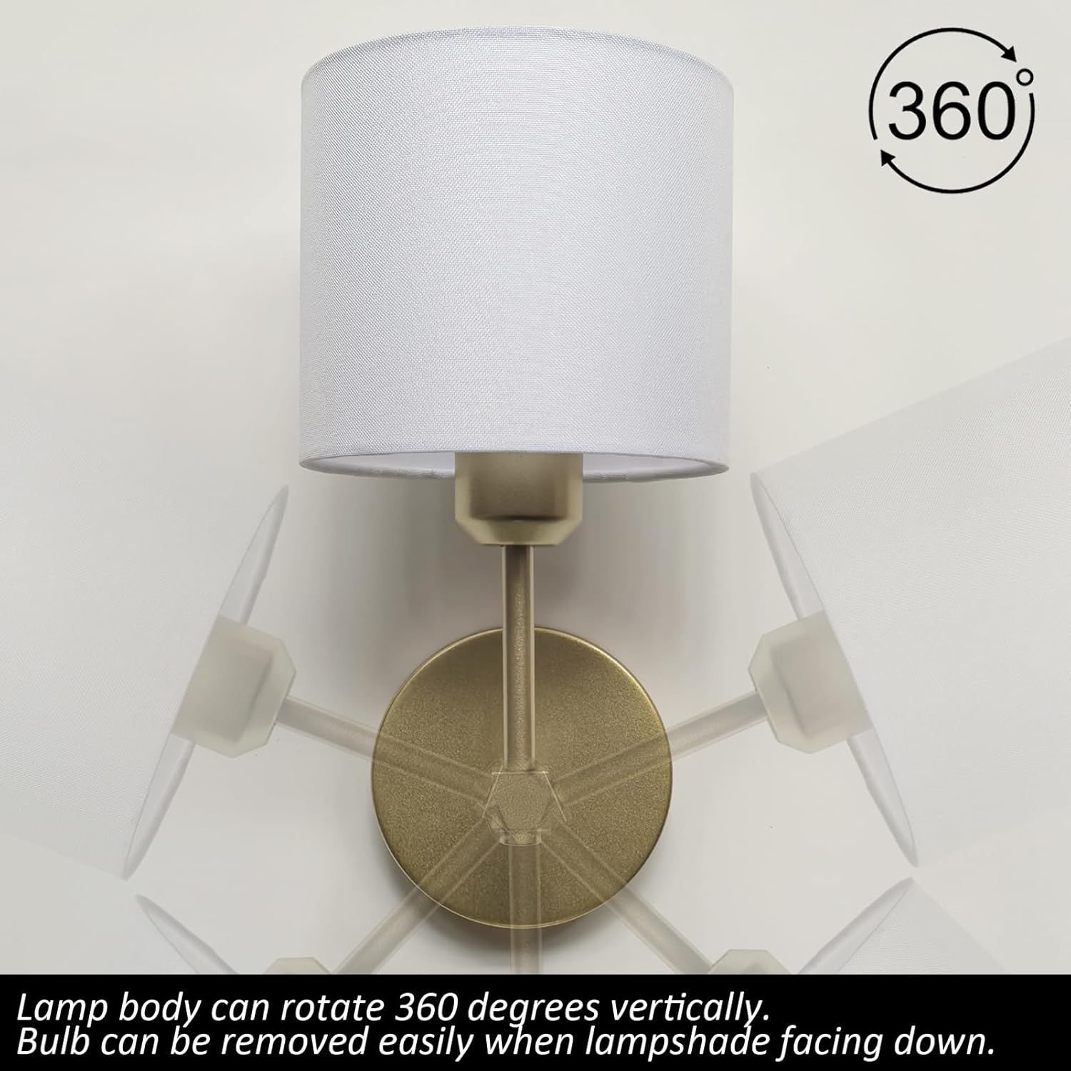 Easy Install Adhesive Battery Wall Sconces Rechargeable Gold Set of 2, No Nails Cordless Magnetic Wall Lamps Peel and Stick Decor Wall Vanity Lights for Pictures Living Room Hallway (Gold, 2-Pack)