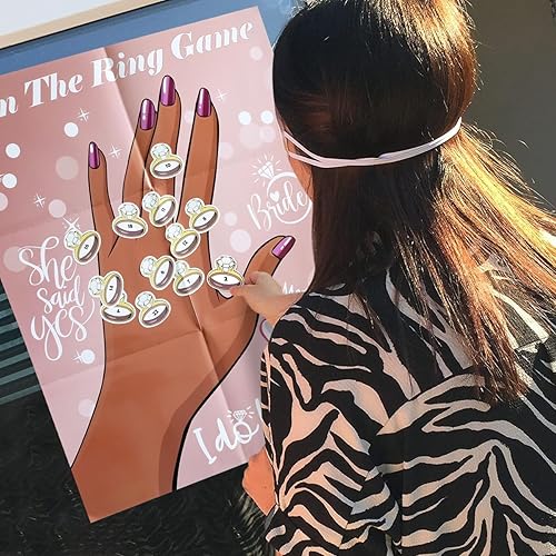 Miniatura 3 de Juegos de despedida de soltera para despedida de soltera, Pin the Ring on the Bride Game, Pin the Ring Game Bridal Shower Wedding Engagement Shower