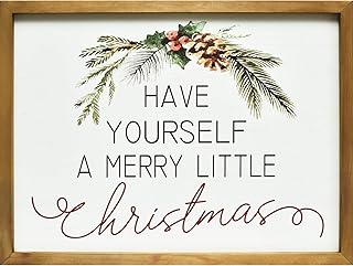 Antique Wood Sign with Holiday Quote,Have Yourself A Merry Little Christ...