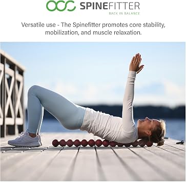SPINEFITTER by SISSEL | Massage Device for Back & Balance | Back Trainer Relieves Tension & Blockages | Ideal for Pilates and Yoga | for Relaxation of The Spine | for Home & Professional (Black)