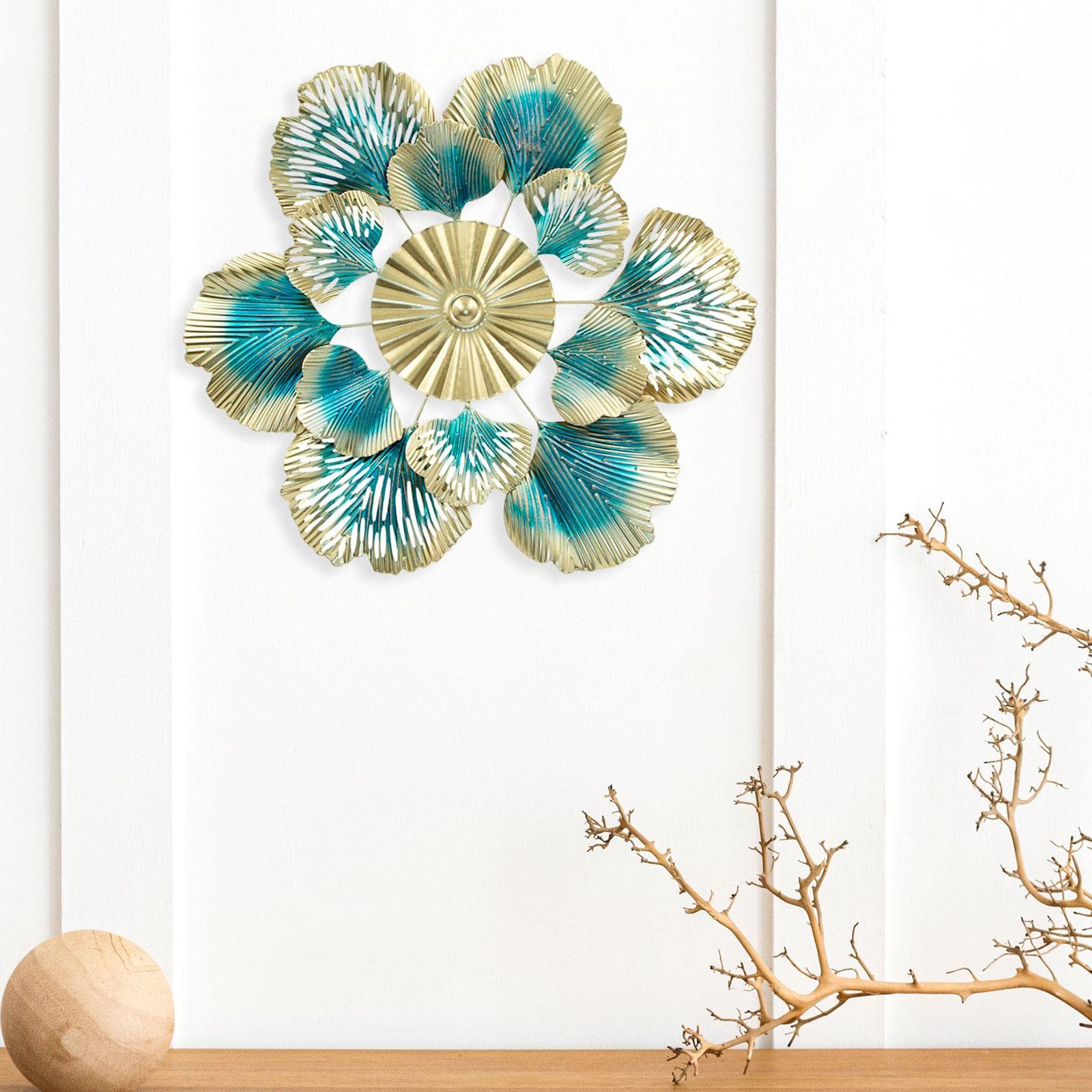 LIFFY decorazione da parete fiore oro nero 15 3D Arte floreale moderna multistrato, decorazione da appendere in casa per interni, camera da letto, soggiorno, giardino e patio : LIFFY