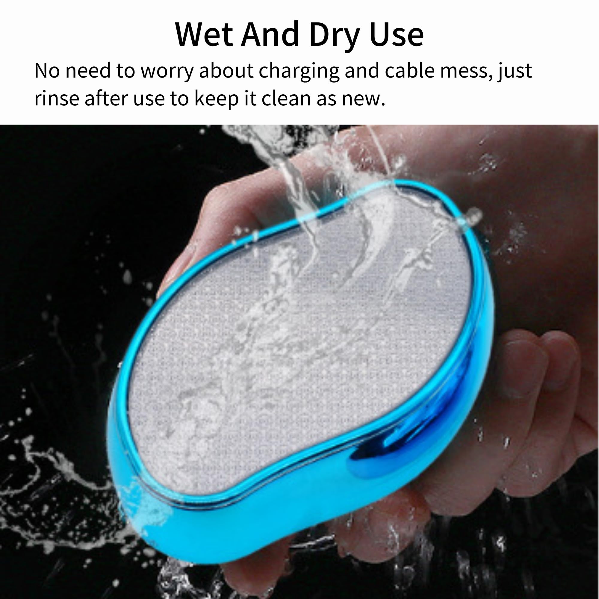 Lima de pie de nano cristal, removedor de callos, herramienta de pedicura profesional para pies húmedos y secos, rascador de pies cómodo para piel suave y suave (azul)