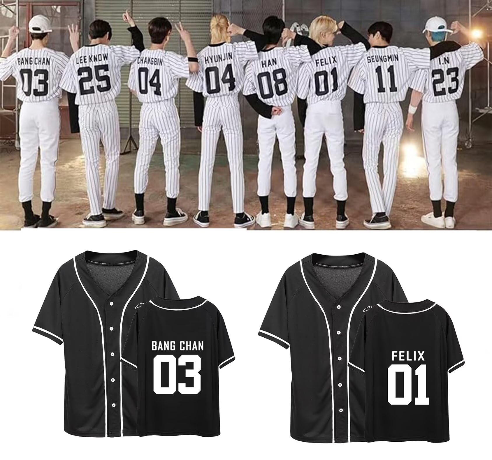 Amazon.com : YJYP Baseball Jersy Merch Felix Bangchan Jisung