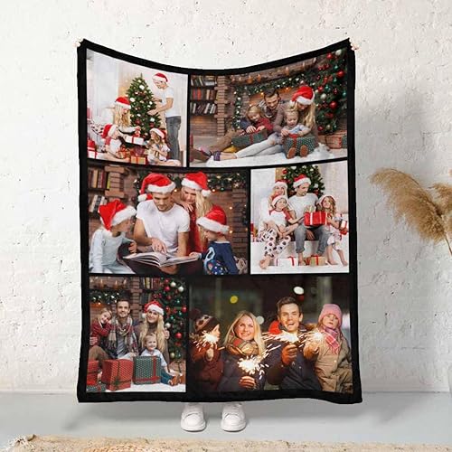 Miniatura 3 de InterestPrint Manta personalizada de collage de fotos de un amigo, manta personalizada de 6 imágenes, manta de amistad personalizada, regalos para