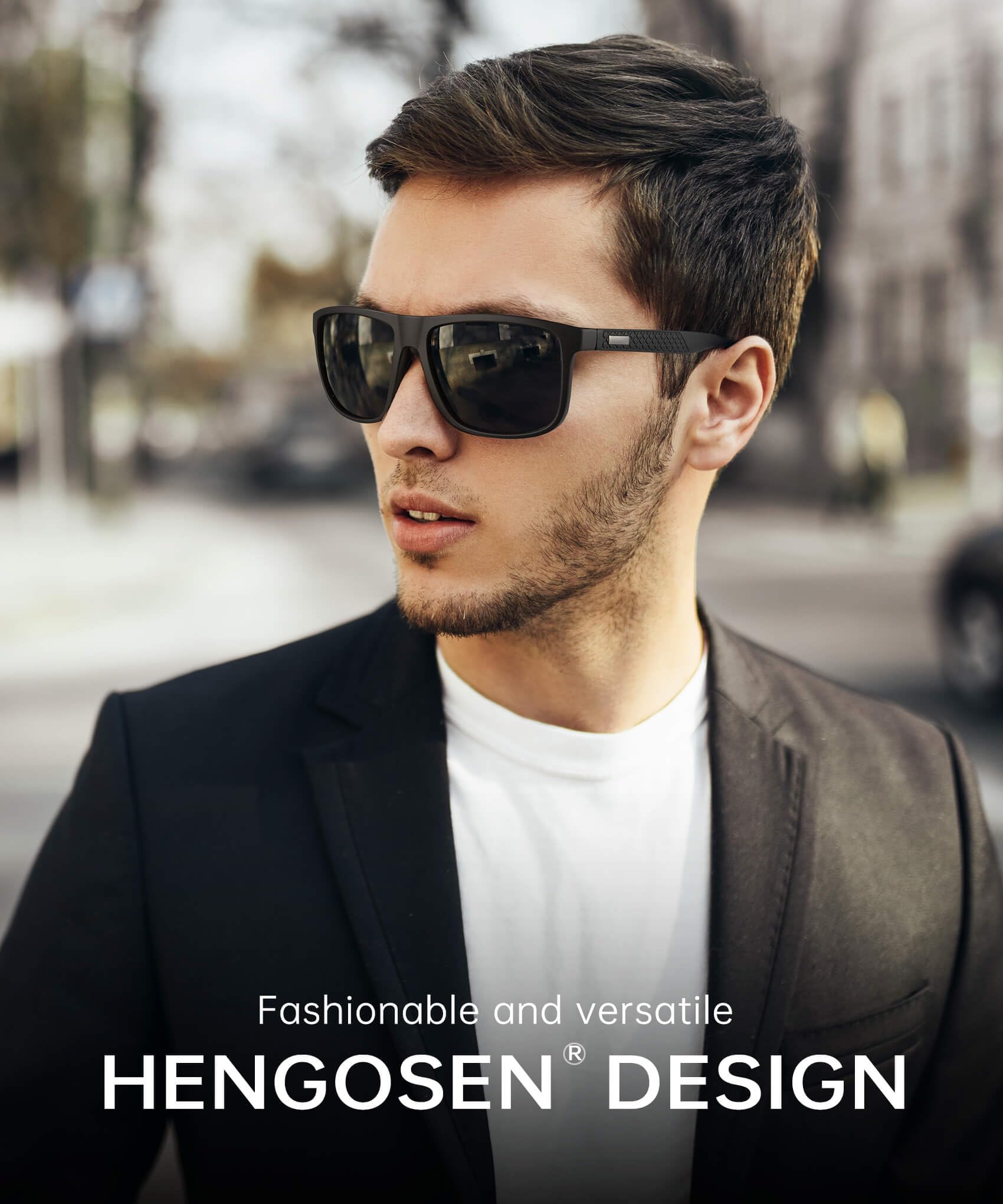HENGOSEN Polarisierte Sonnenbrille für Herren, Sport: polarisierte Sonnenbrille, Laufen, Angeln, Fahren, Sonnenbrille mit UV-Schutz, 3 Stück