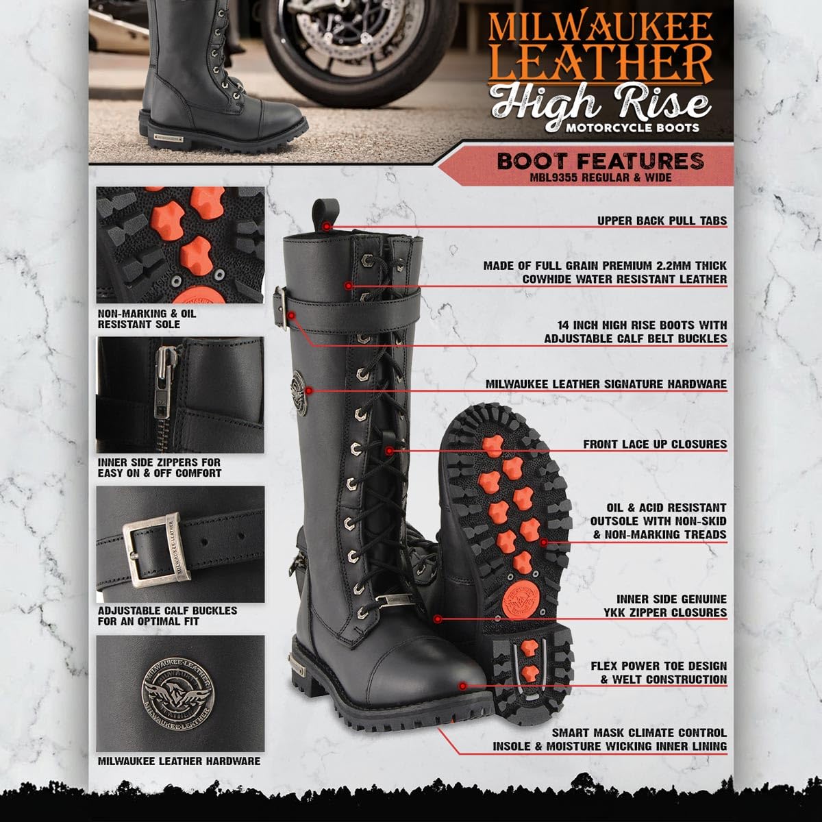 Amazon.co.jp: Milwaukee Leather レディース 紐付きロングブーツ 6 B