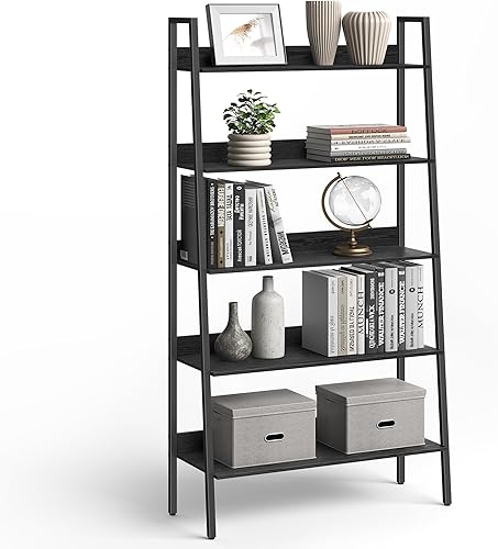 Miniatura 41 de VASAGLE Estantería estrecha de 5 niveles, 11.8 x 23.6 x 66.9 pulgadas, estante de escalera para oficina en casa, sala de estar, dormitorio, cocina,