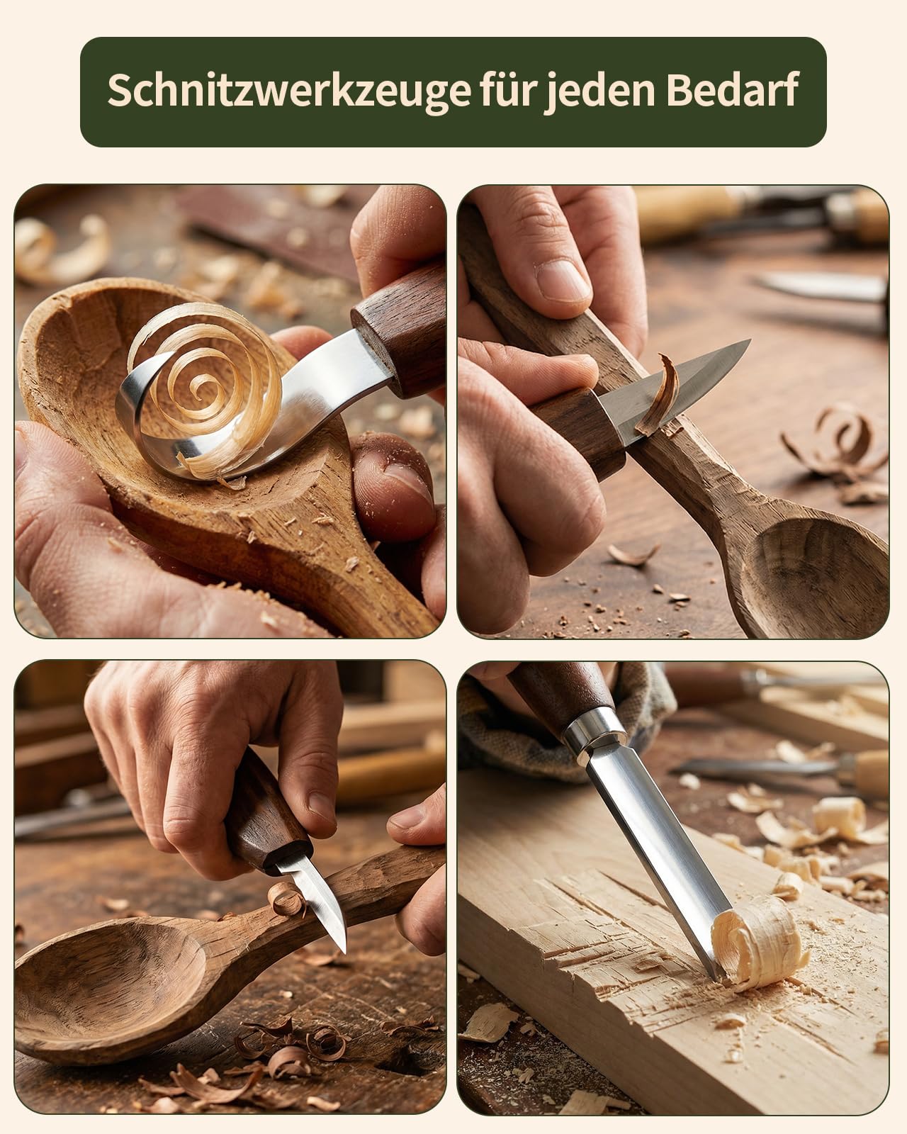 Kit Intaglio Legno, 23PCS Set di Utensili da Intaglio in Legno, include 9 strumenti da Intaglio e 4 blocchi e guanti per Adulti Bambini e Principianti