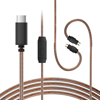 KZ ZS10 Pro iem Cable, Replacement USB C Type-C Cable, CCZ C02 4N OFC in ear Monitor Extension Cords for ZS12 PROX, ZSN PRO X, EDX PRO, ZAR, ZA12, Castor, ZSA, PRX, CCA CRA Earbuds 2Pins with Mic