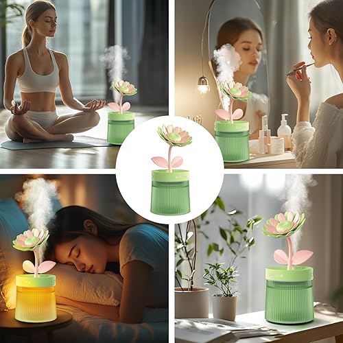 Miniatura 7 de Lindo mini humidificador de 10.8 fl oz de niebla fría con 2 modos de niebla, para el hogar, guardería, oficina, mini humectante de aire portátil,