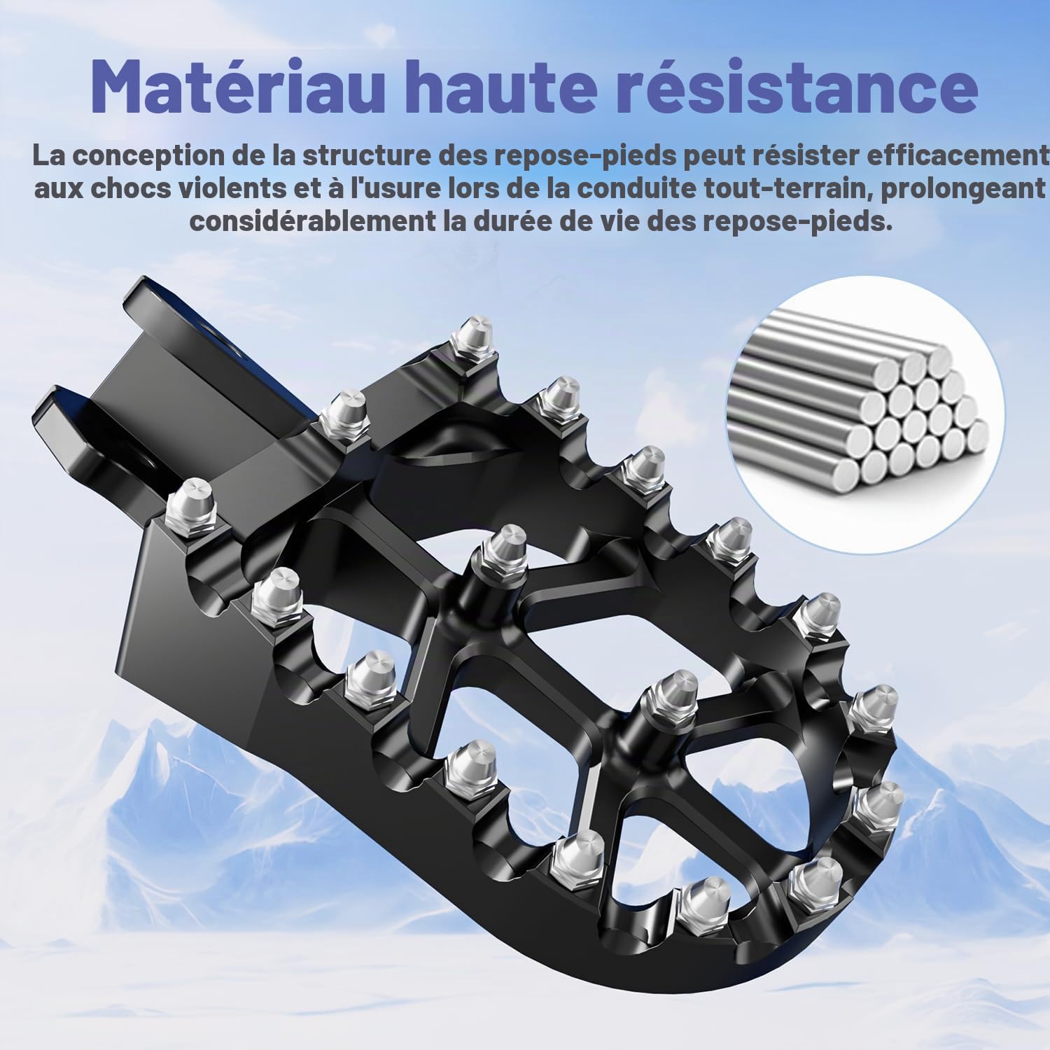 Repose Pied Moto, Cale Pied Surron, Cale Pied Moto Cross Larges Noir | pour Sur Ron Light Bee X/S X160 X260 Talaria Sting MX3/R MX4 X3/CRF150F 230F 03-19/E Ride Pro S SS 2.0 3.0