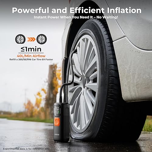 Miniatura 2 de Compresor de aire portátil para inflado de neumáticos, 22 cilindros y inflado 6 veces más rápido, bomba de neumáticos de 160 PSI con 7800 mAh,
