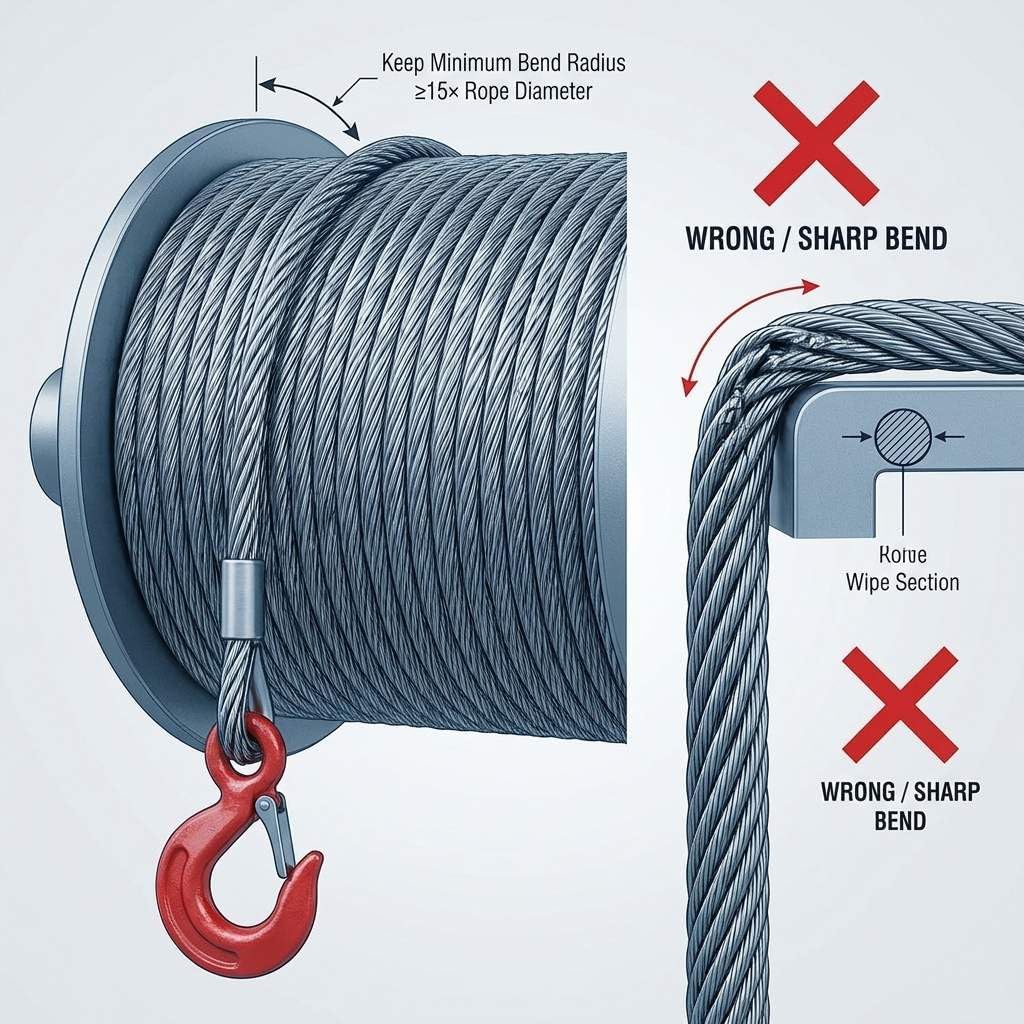 QWORK 3/8" x 100' Steel Core Winch Cable with Hook – 4050 lbs WLL for Tow Truck, Rollback & Recovery Use - Image 5