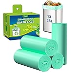 Kitchen Trash Bags 13 Gallon: Biodegradable Tall Kitchen Garbage Bags Strong Unscented Recycling Bags for Home/Office (Green, 80 Counts)