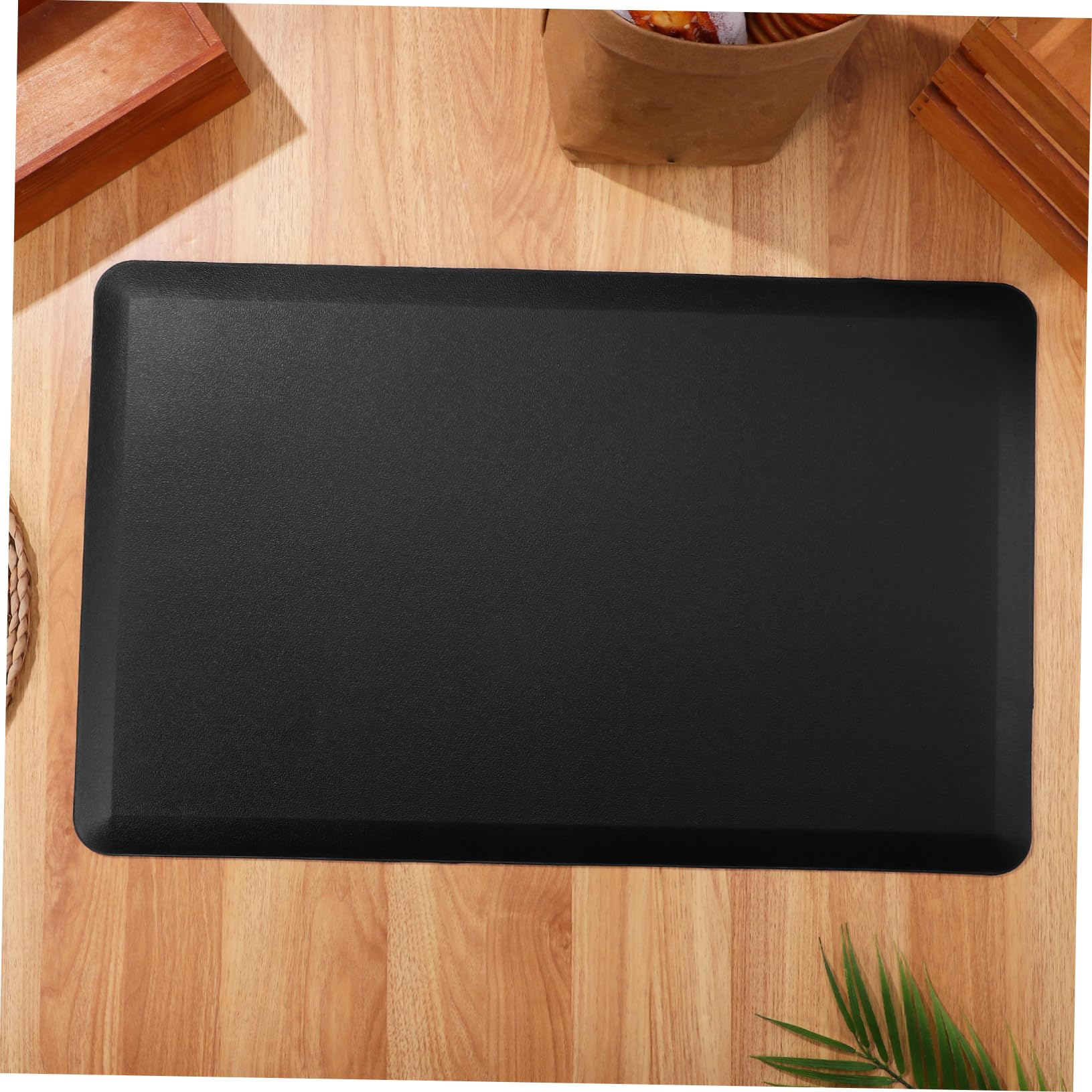 Tappeto Antirfatica Nero 44x71x1, 2 Cm in Pvc e Schiuma