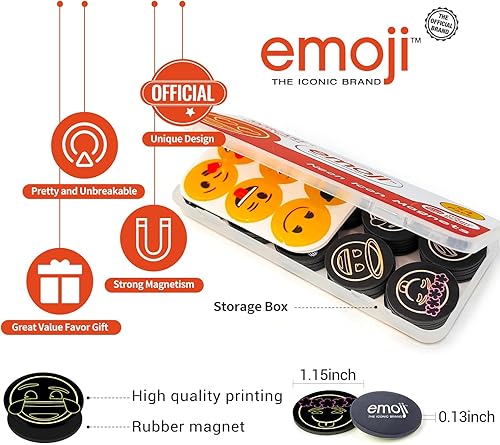 Miniatura 3 de MORCART - 54 imanes de nevera con emoji para nevera, pizarra blanca, imanes de neón, divertidos imanes para escuela, hogar, cocina, oficina, regalo