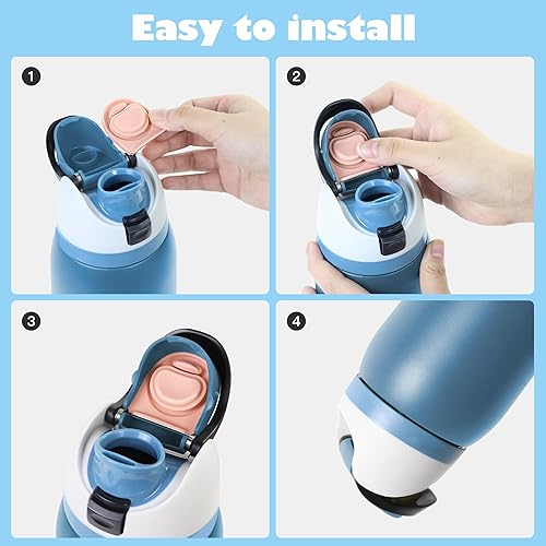 Miniatura 5 de Vmini Tapón de repuesto compatible con tapa de popote de botella de agua Owala, sellos de silicona para Owala FreeSip 19243240 onzas, tapa de tapón