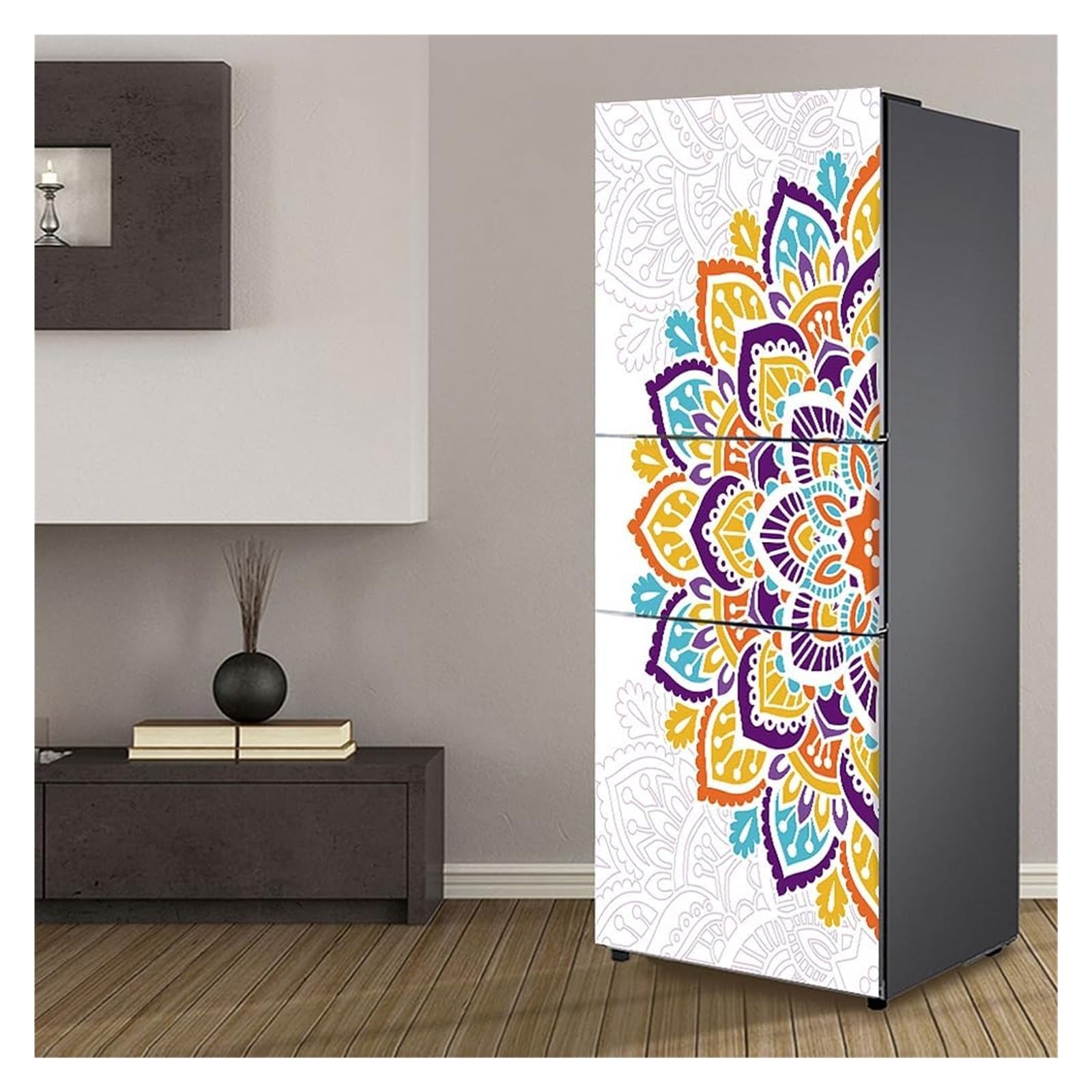 GDHKDDFL Minimalist, luxury-inspired fridge decals, Fridge Sticker Full Covering Door Covers Skins Wall Stickers for Kitchen Decal(M: 60x180 cm)