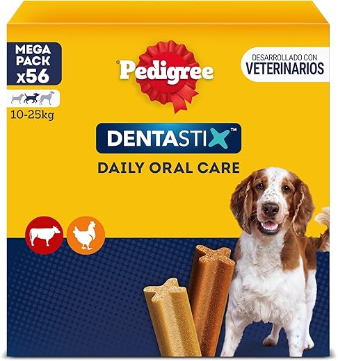 Pedigree Dentastix – Snack para perros medianos Pedigree Dentastix. Talla 56 sticks