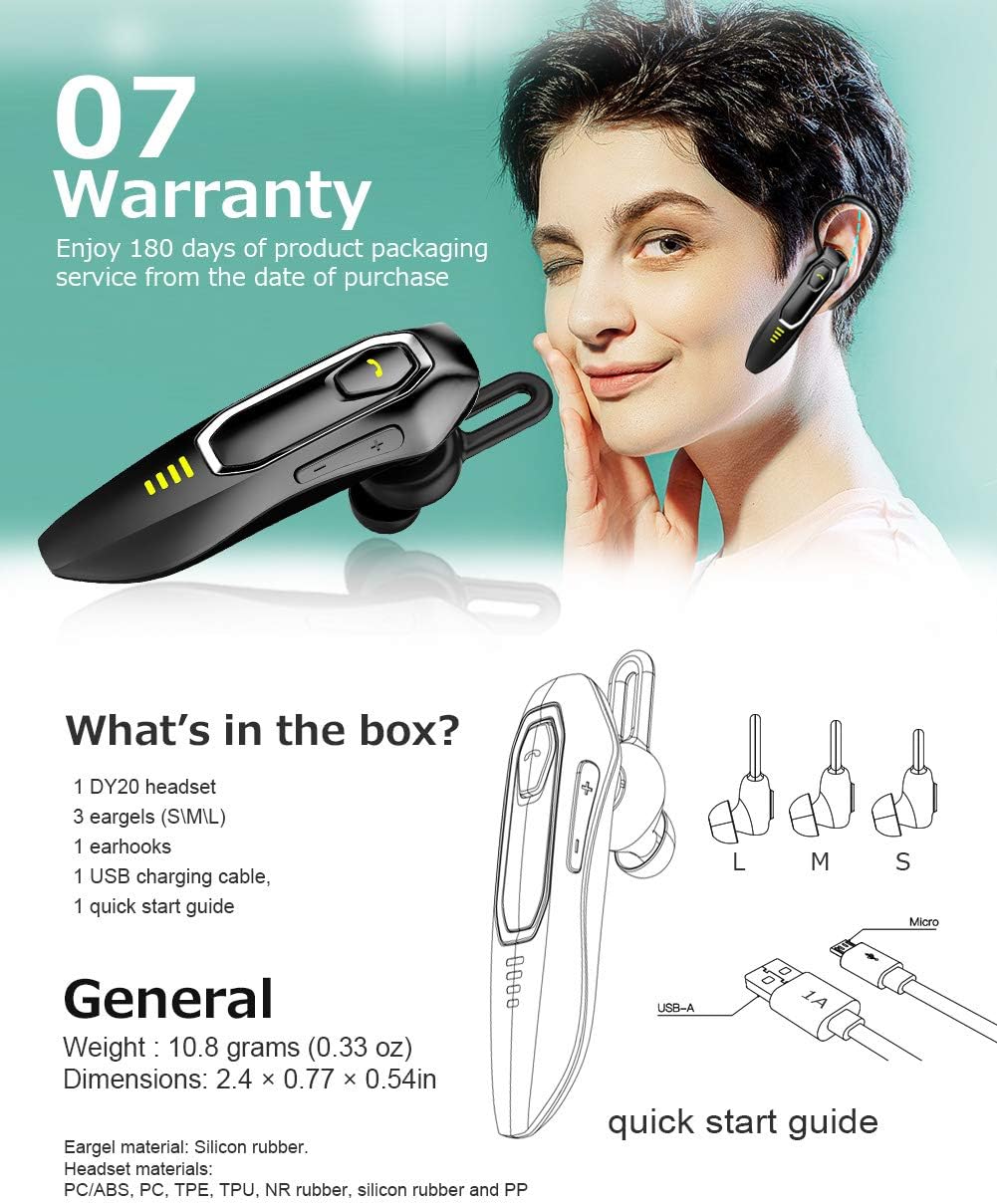 Contents of Micool Bluetooth Headset package