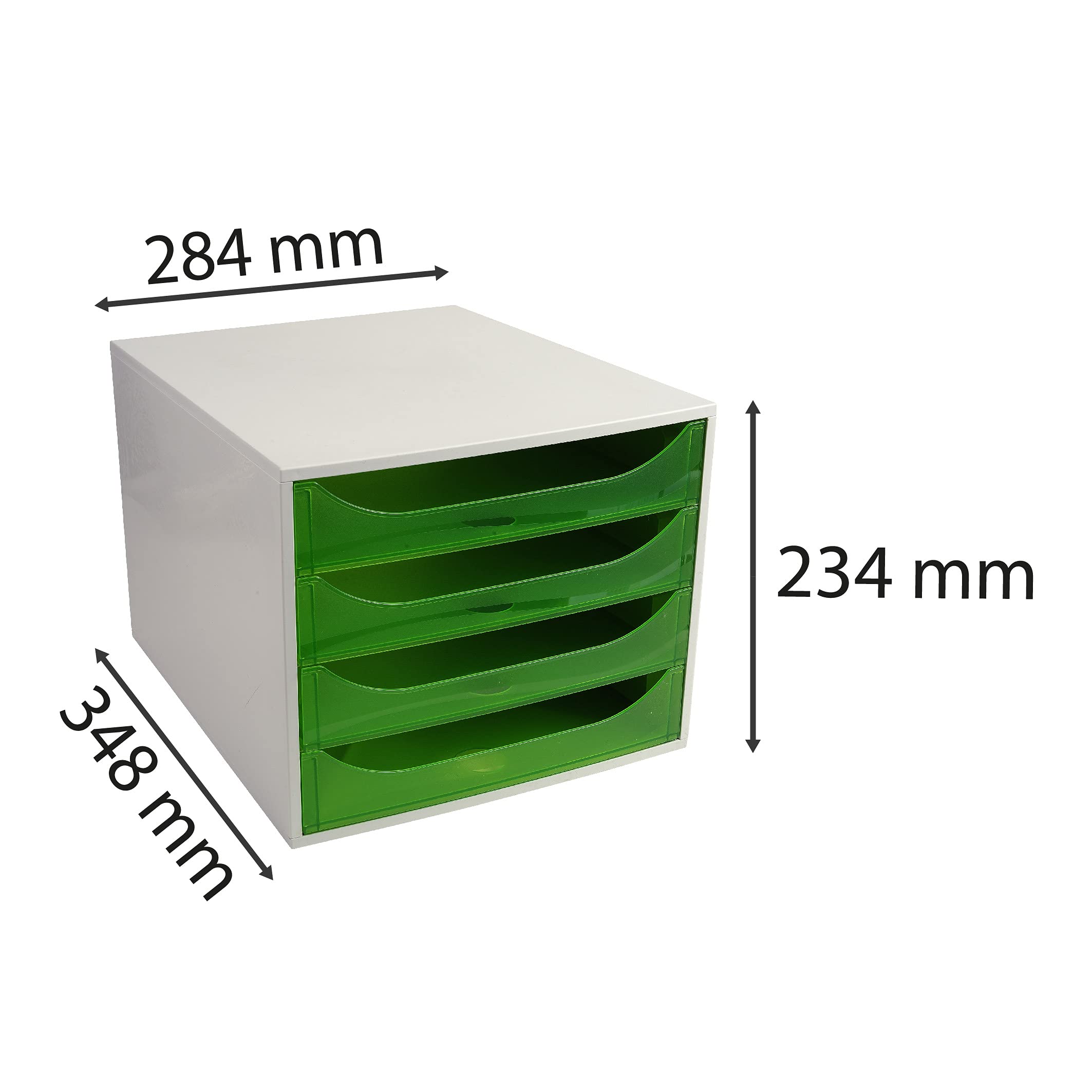 Exacompta 228697D Ablagebox Linicolor mit 4 Schubladen für DIN A4+ Dokumente. Ecobox mit hoher Kapazität für mehr Platz auf dem Schreibtisch Big Box Grau – Bild 3