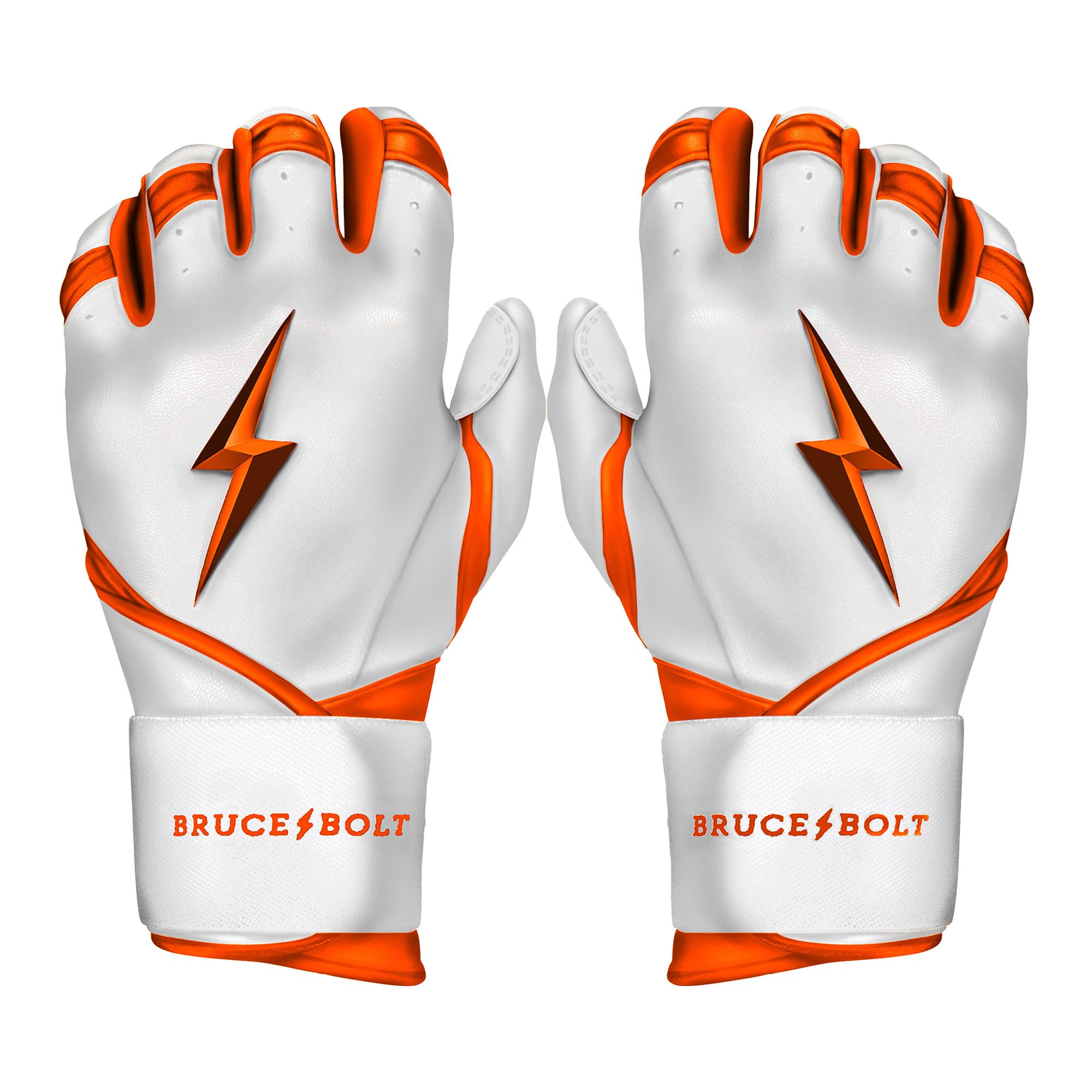 BRUCE BOLT Chrome Series Long Cuff Batting Gloves - Multiple Colors - Adult & Youth Sizes