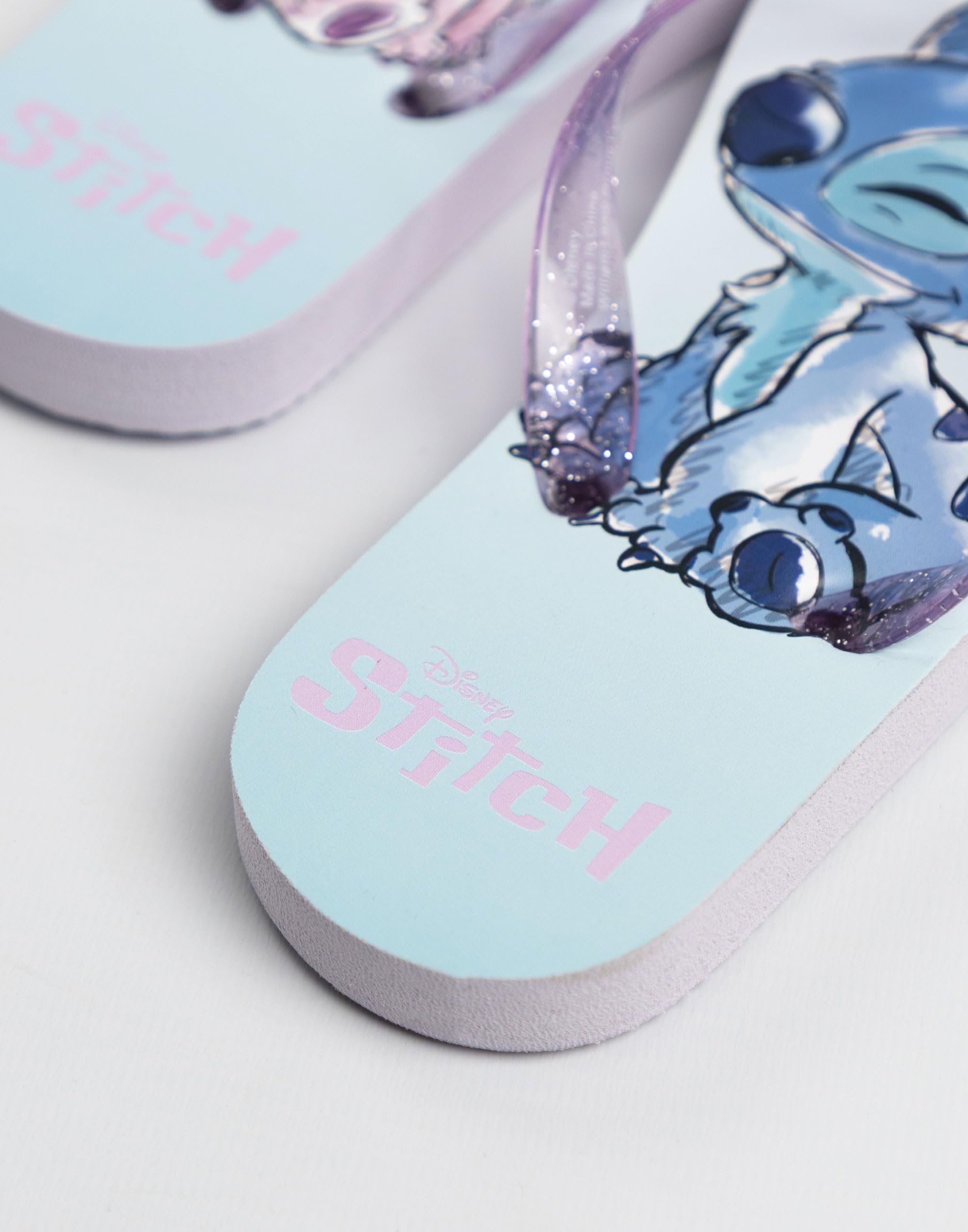 Disney Sandales Lilo & Stitch multicolores pour filles | Lot de 2 tongs avec motif Stitch et semelle tie-dye | Chaussures de plage pour enfants
