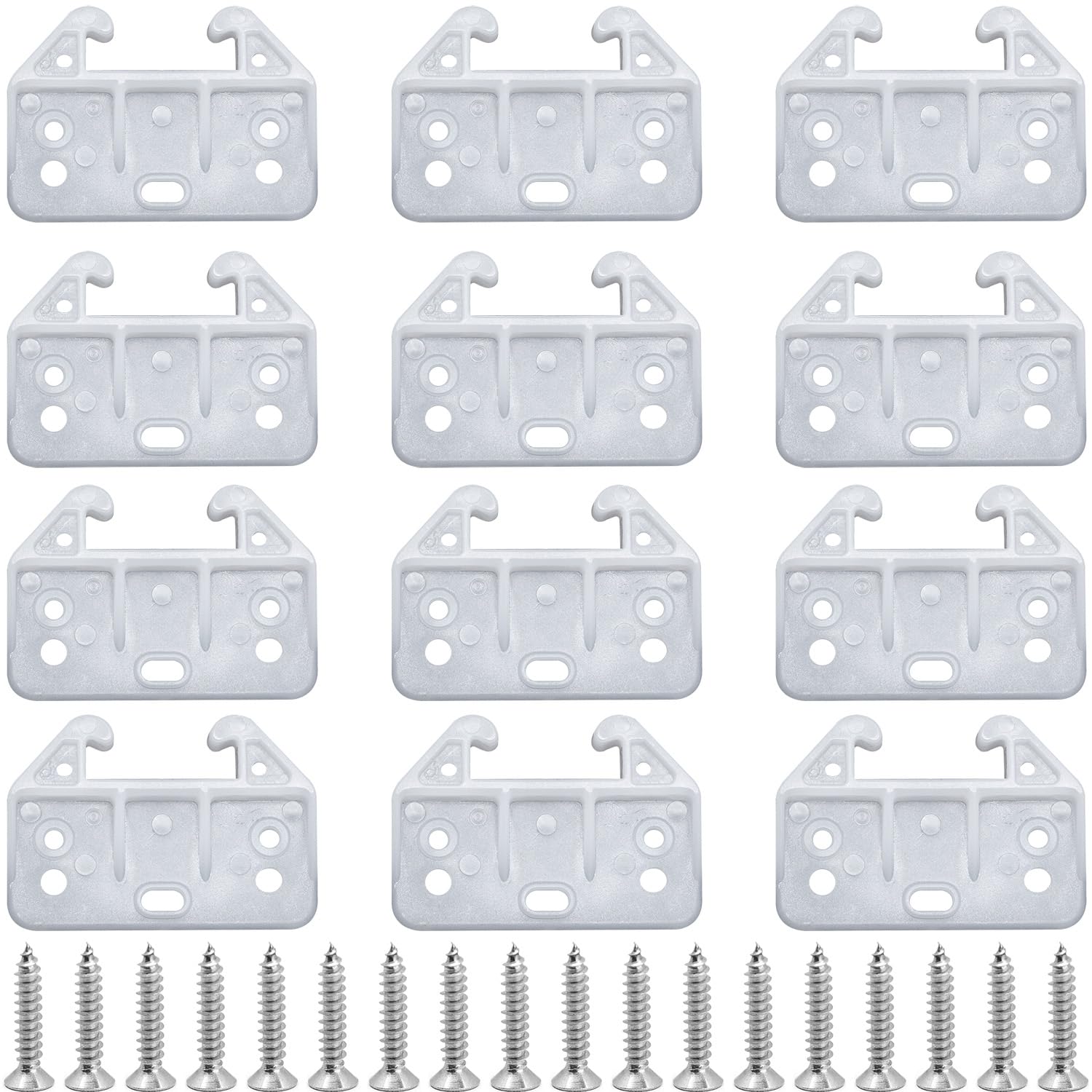 Surf turtle 12 Pack Plastic Drawer Guides, Center Mount Drawer Rail Brackets Replacement for Dressers, Hutches, Nightstands and Cabinet Drawer Systems