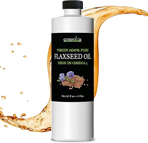 GreenIVe Aceite de semillas de lino 100 puro prensado en frío alto contenido de omegas exclusivamente en Tienda 16 onzas líquidas