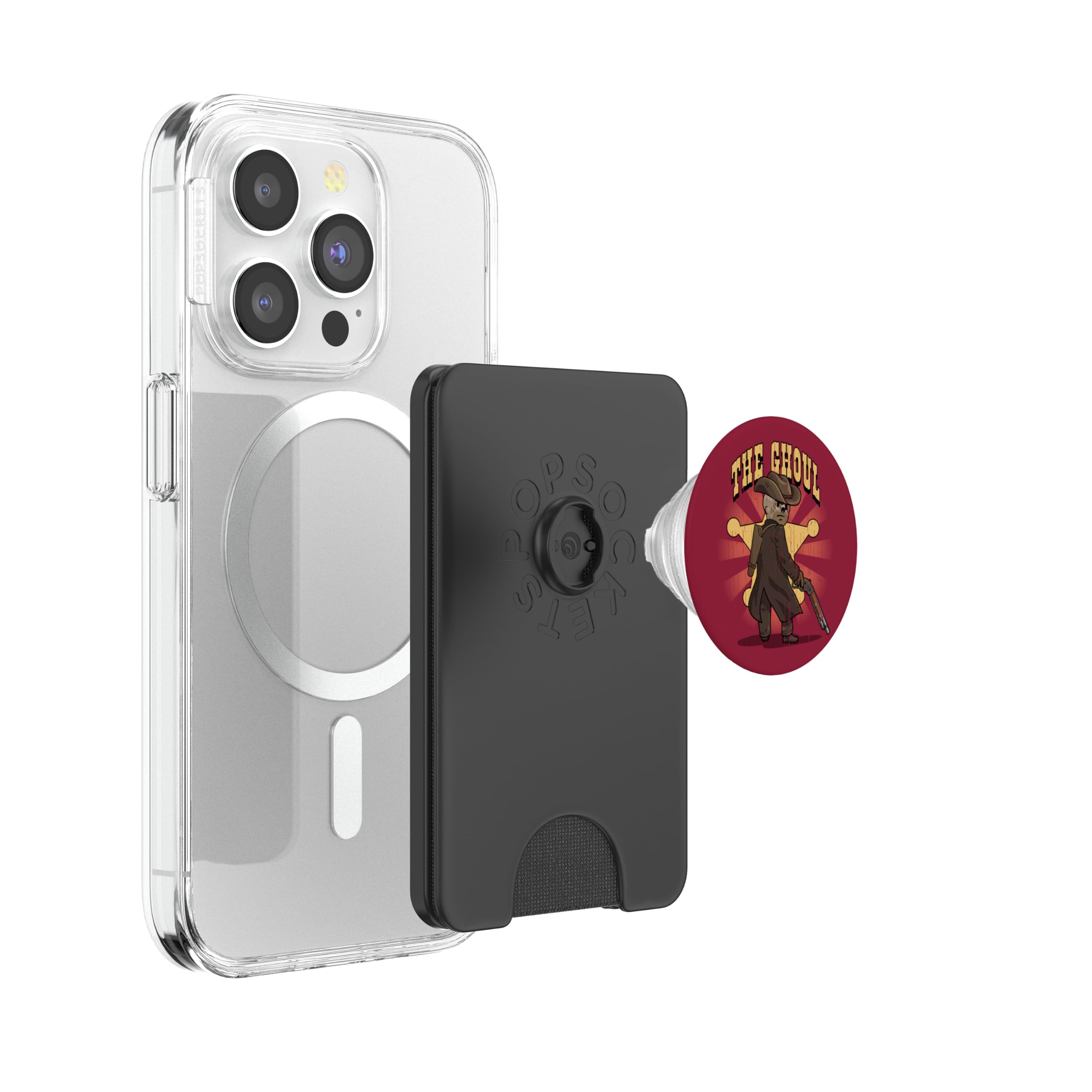 Fallout - The Ghoul Vault Boy PopSockets PopWallet for MagSafe, Black - Image 3