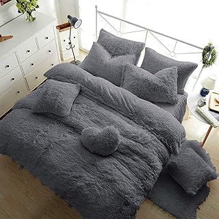 Teddy Bear Fleece Fitted Sheet Plain Thermal Winter Warm Soft Sherpa Cozy Bed Linen Bedding EXTRA DEEP 30CM SNUG FIT 12" inch Mattress Depth (Silver Grey, Double 12"/30cm Fitted Sheet)