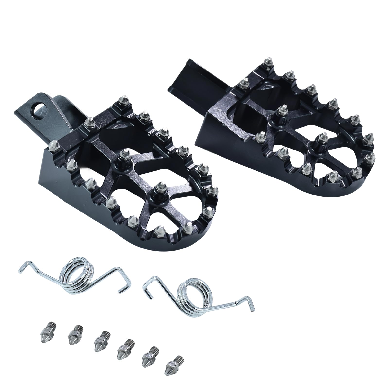 Xilakol Motorcycle CNC 7075 Aluminum Foot Pegs Footpegs Foot Pedals Rest for KLR650 KLR 650 1987-2018 2021-2024 Vstrom 650 1000 Black