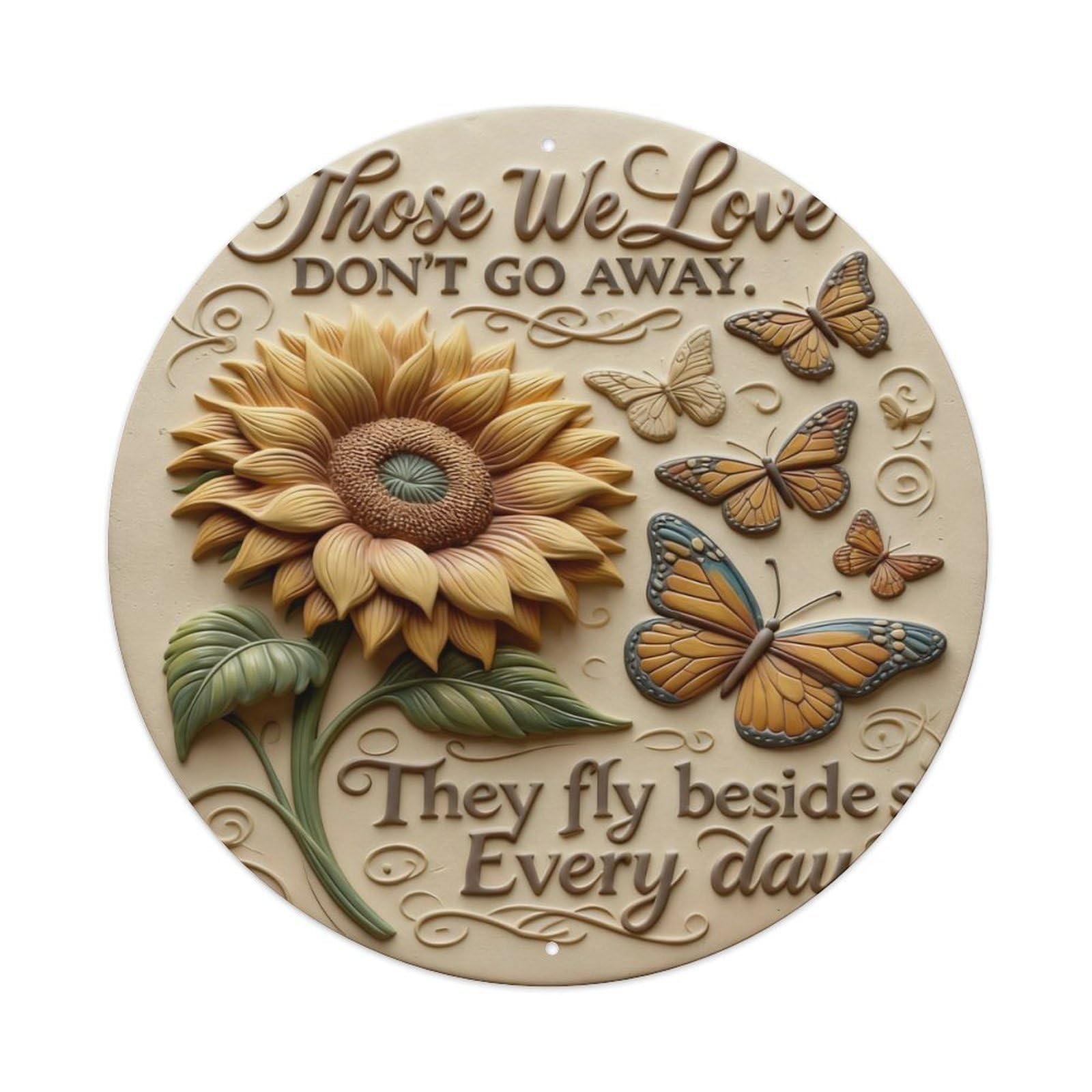 Zlatcbu Vintage Sunflower Butterflies Love Quote Art Design Metal Tin Sign Retro Wall Art Poster, Decor For Home Living Room Bar Cafe Garage, 8X8 Inch