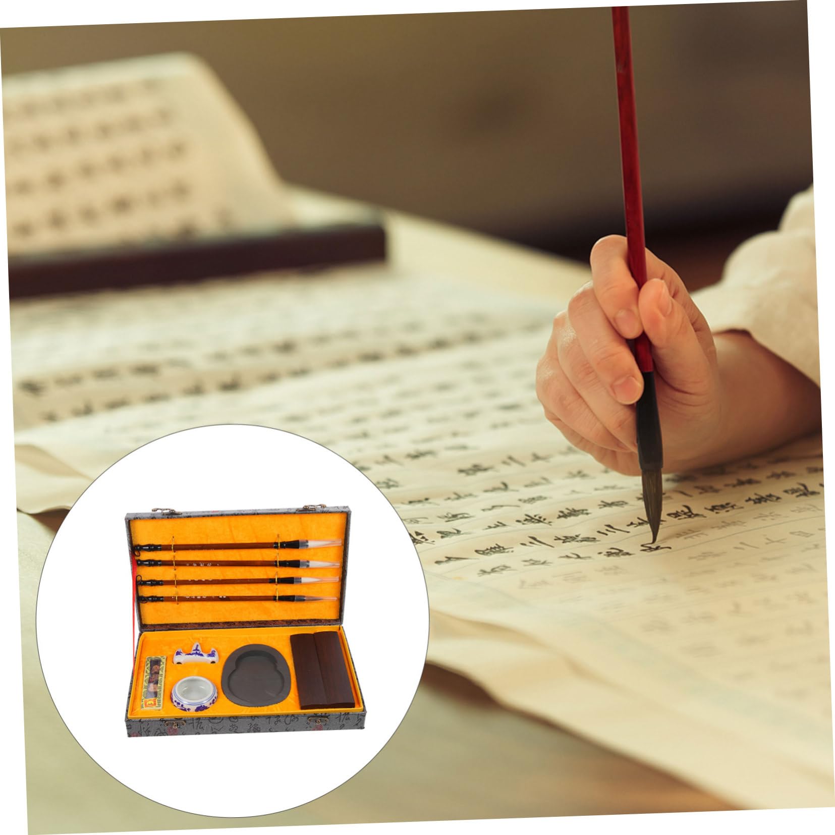 DOITOOL Chinesische Kalligrafie Tuschestifte Leicht und Robust mit Übungstuschepinsel für Malerei und Kalligrafie für Studenten zum Lernen