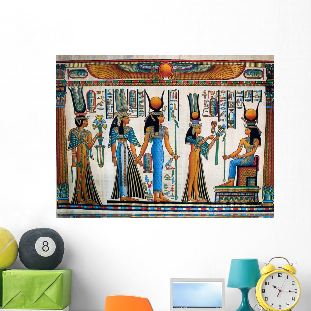 Wallmonkeys Egyptian Papyrus Wall Decal Peel and Stick Graphic WM334103 (48 in W x 36 in H)