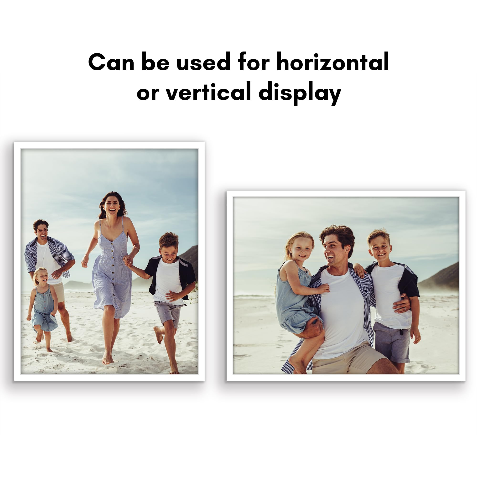 Americanflat Cadre photo blanc de 55,9 x 71,1 cm, cadre photo fin avec plexiglas poli – Cadre photo mural avec matériel de suspension pour affichage horizontal ou vertical, blanc