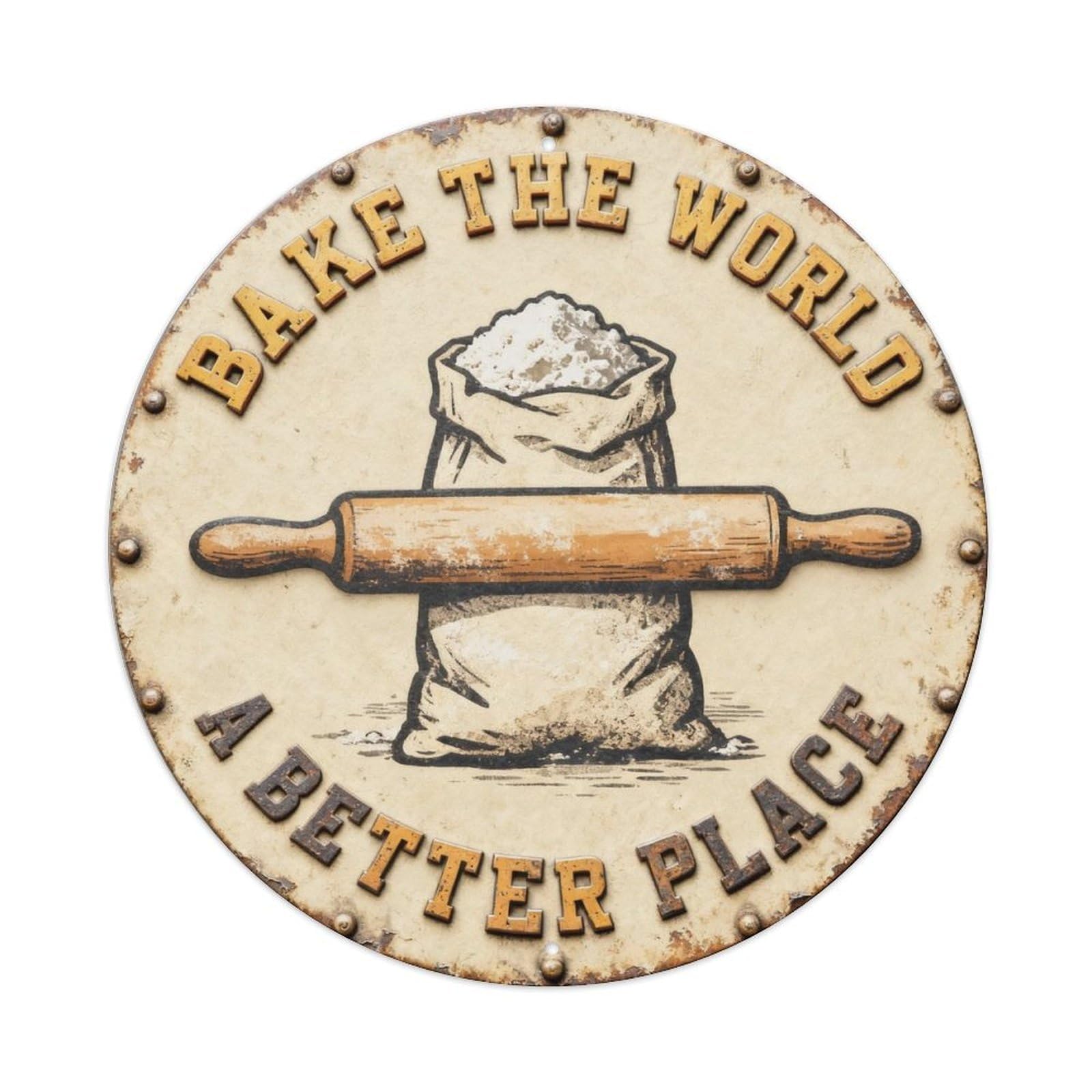 Bake The World A Better Place Metal Tin Sign Plaque