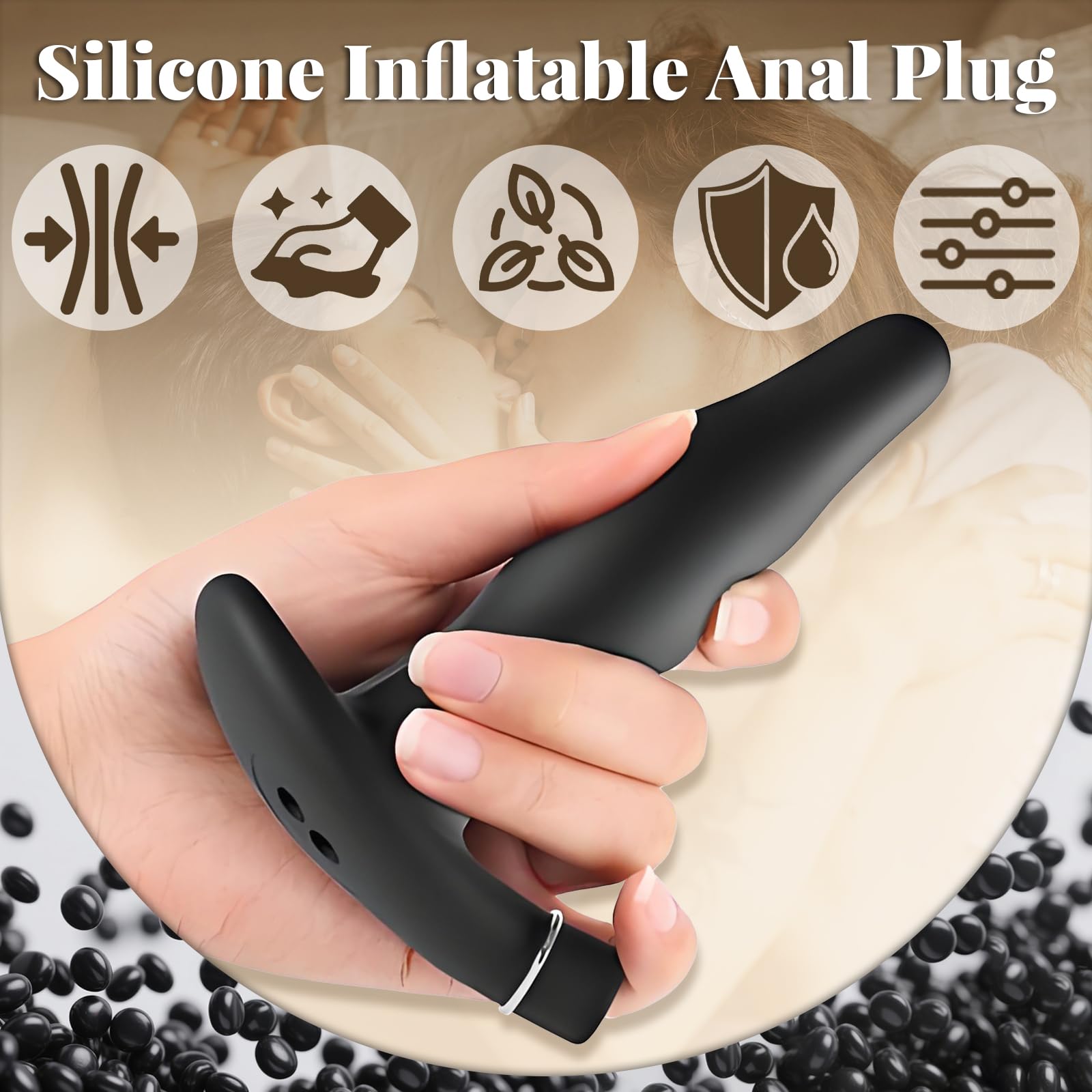 AMAZBEE Silicone gonfiabile Butt Plugs per l'espansione anale Elettrico Prostata e G-spot dispositivi di stimolazione indossabili AnalPlugs Anus Expander