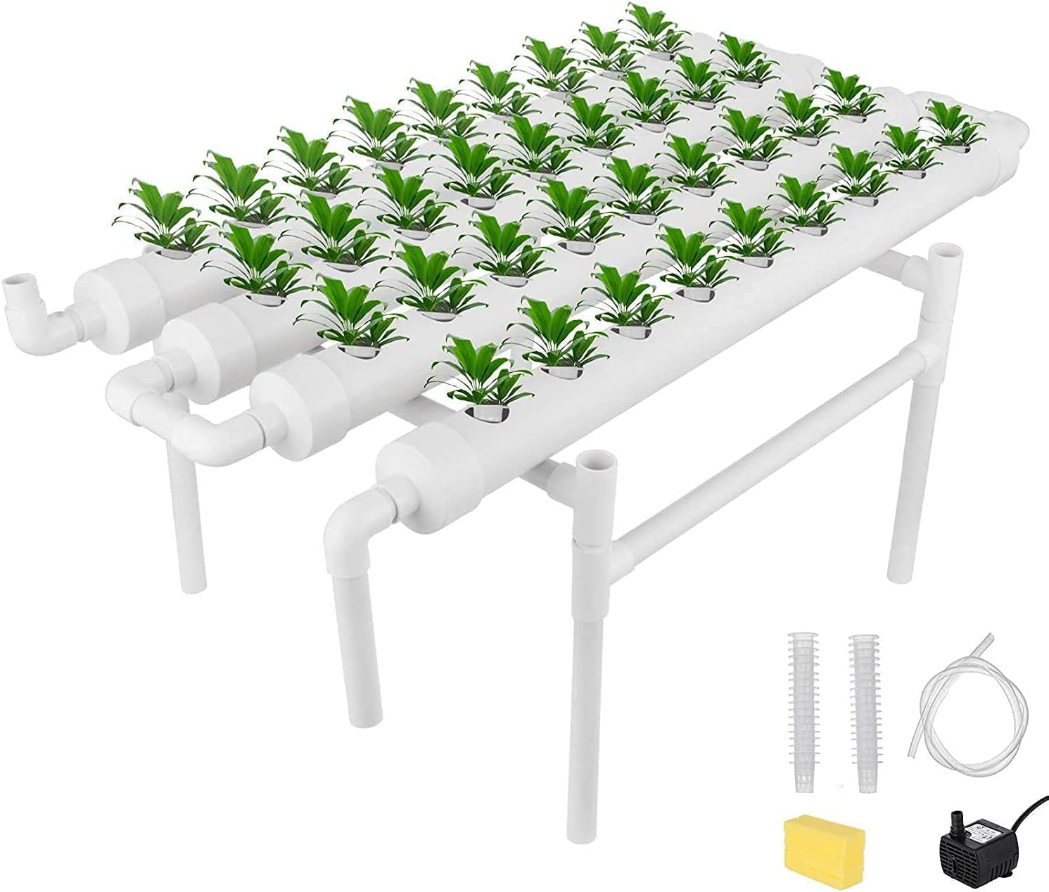 RANZIX Hydroponics Système de Culture avec 36 emplacements pour Plantes, 1 Couche, système de Culture hydroponique pour Herbes, Fruits et légumes (A-36 Trous)