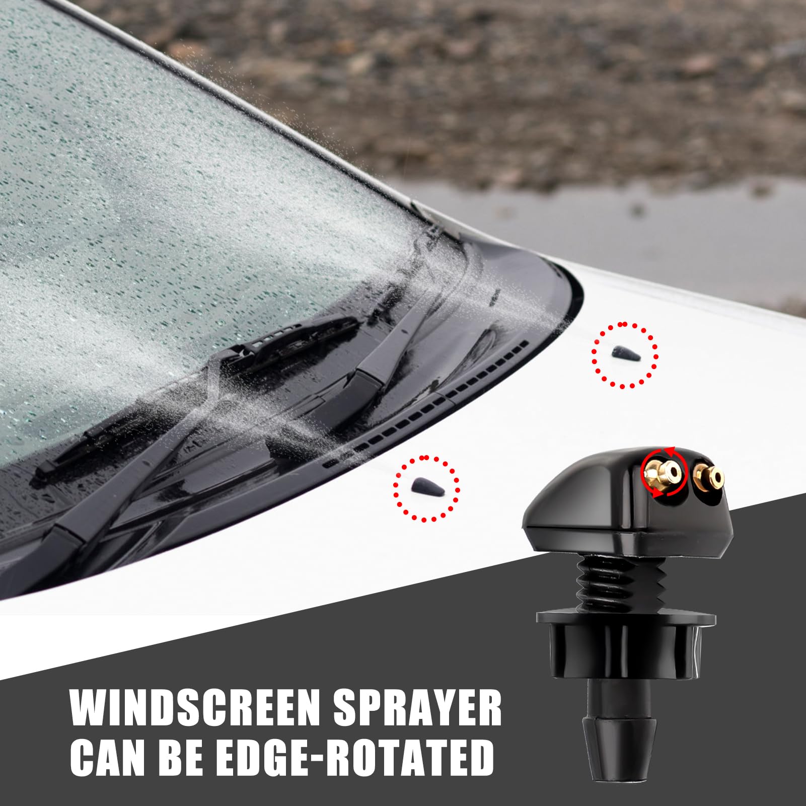 Pompe Lave-glace ABSOPRO Pour Mercedes-Benz GL/GLE (2009-2019) - Lot De 2 Pièces Noires - Remplacement Moteur Lave-glace