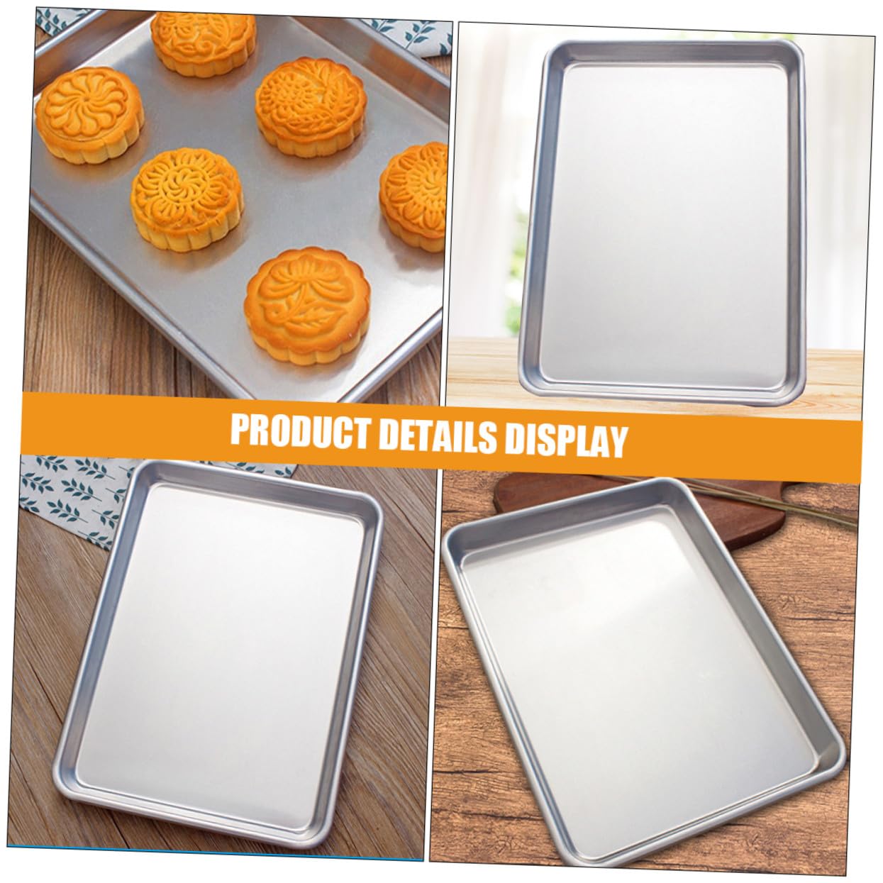 2 Pièces Moule à Gâteau Rectangulaire Antiadhésif en Alliage D'aluminium