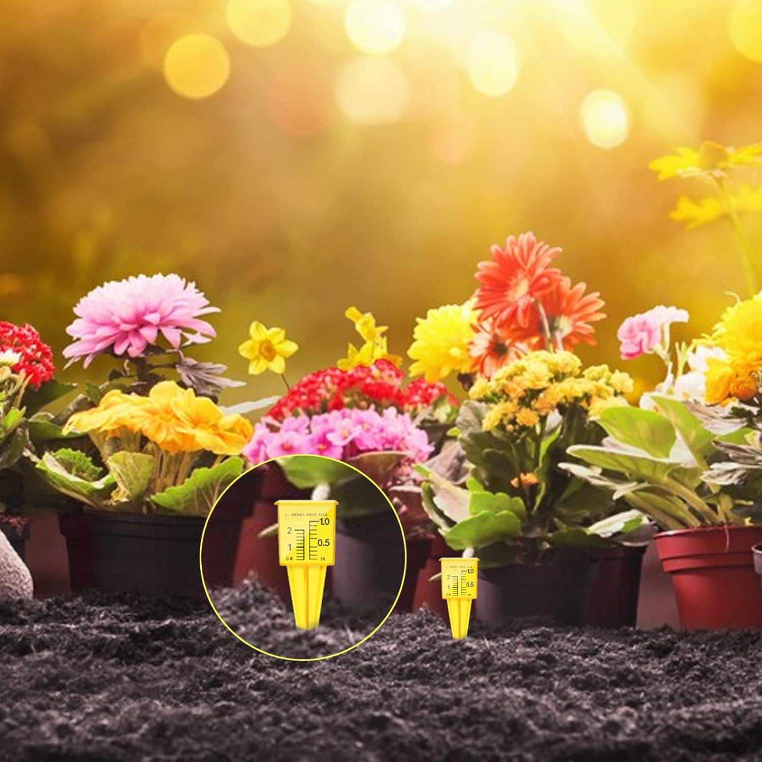 MEISO 10 Pezzi Pluviometro da Giardino, Misuratore Pioggia in Plastica con Scala, Strumento di Misurazione Dell'acqua per Esterni, Pluviometro Professionale per Giardino All'Aperto Fattoria