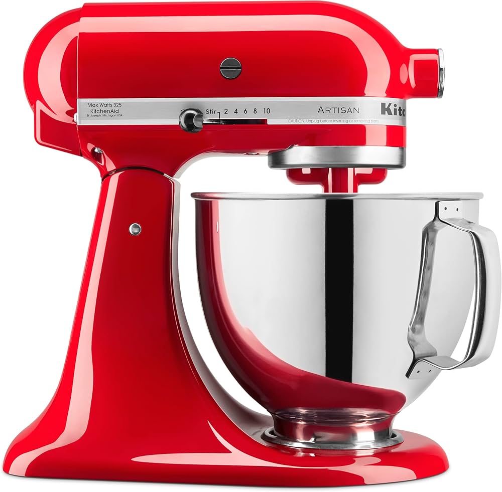 KitchenAid Artisan Series 5 Quart Tilt Head Stand Mixer with Pouring Shield KSM150PS, Passion Red