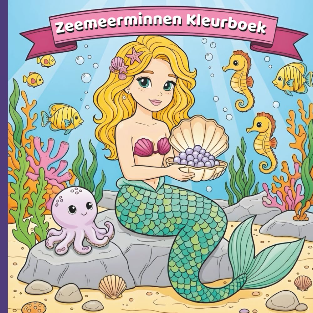 Zeemeerminnen Kleurboek: 50 prachtige Illustraties van Zeemeerminnen. Fantasierijk kleurplezier voor kinderen. Het perfecte cadeau voor meisjes.