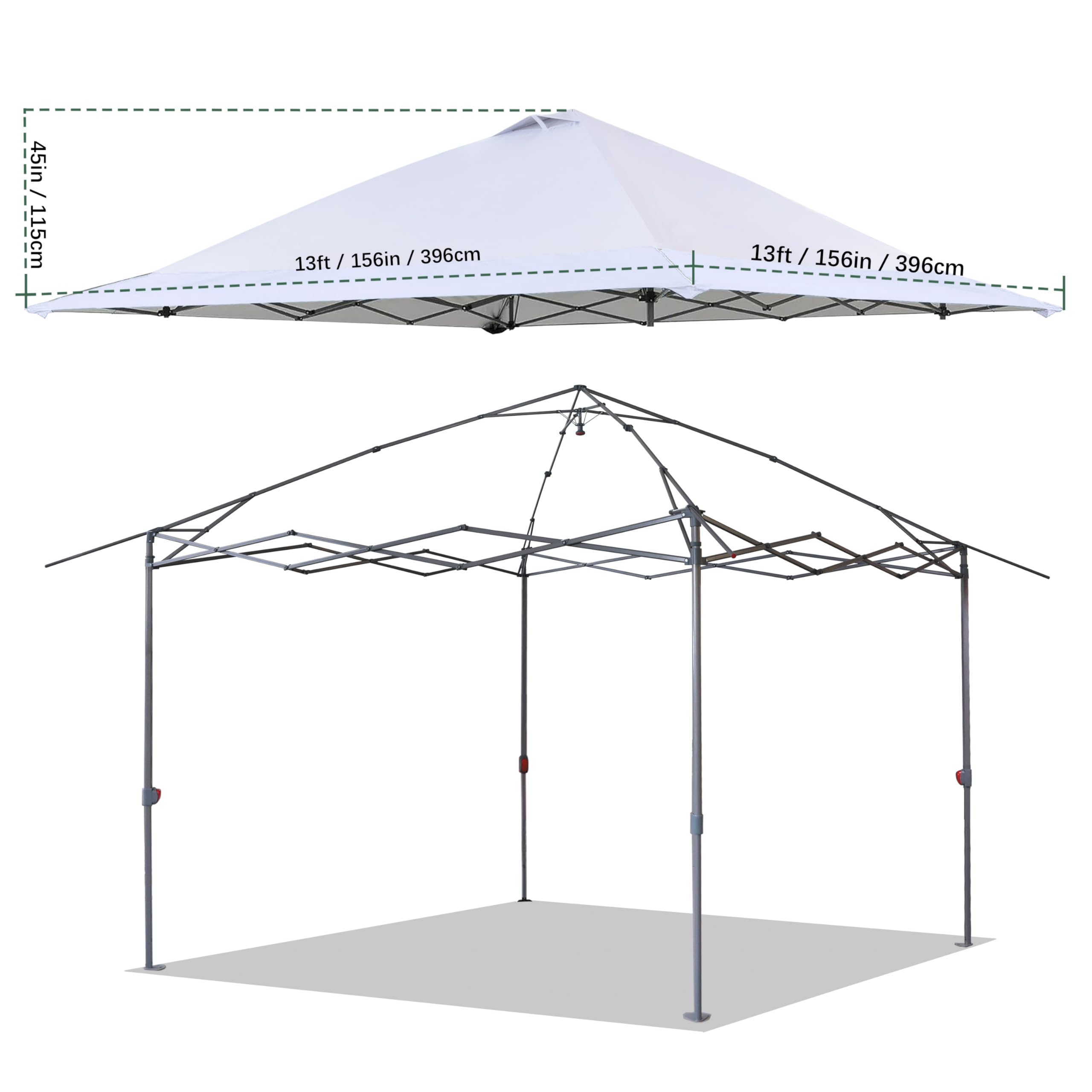 JANCANOPY 13x13 Canopy Replacement Top with Air Vent Silver