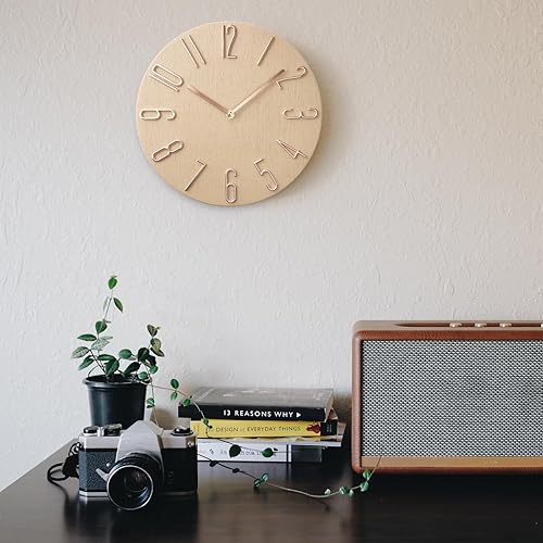 Miniatura 7 de Reloj de pared, reloj silencioso, reloj de pared que funciona con pilas, reloj de pared moderno de 12 pulgadas, adecuado para oficinas, salas de