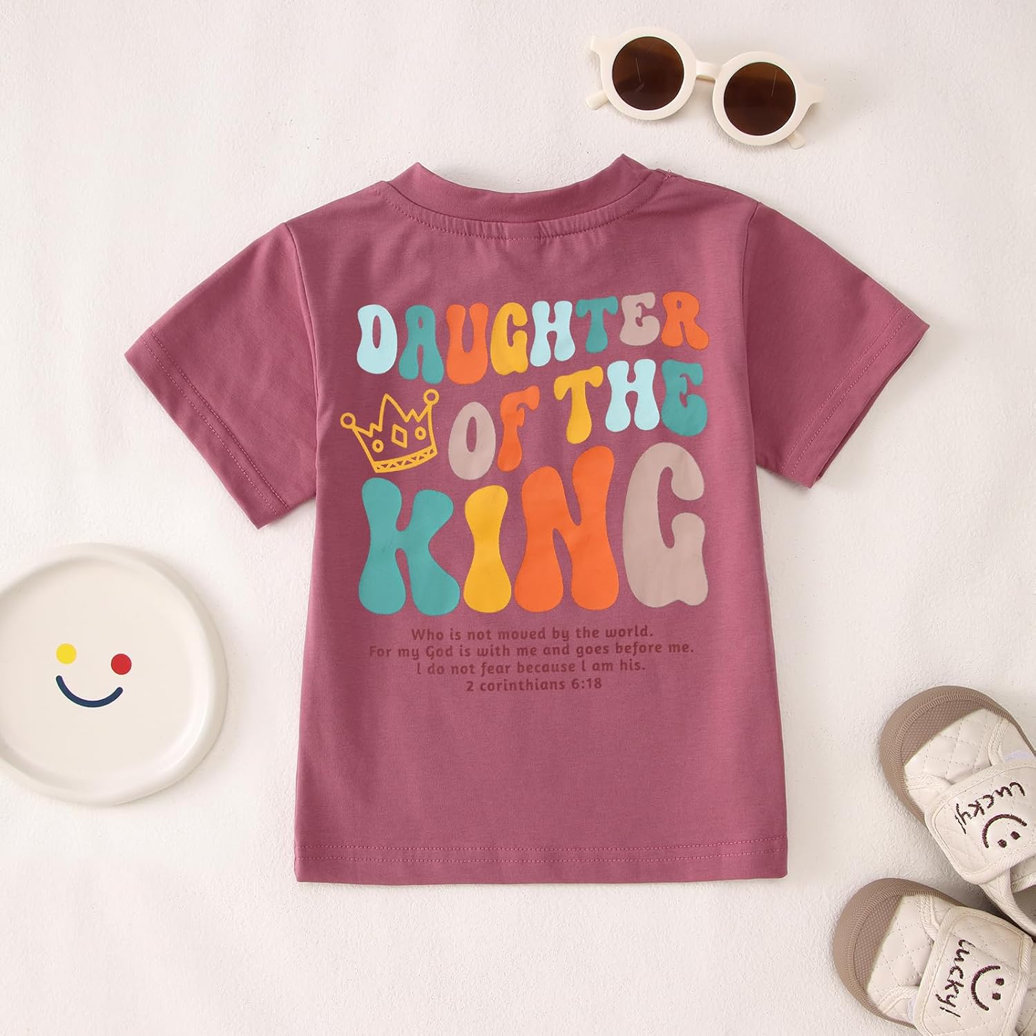 Toddler Baby Girl Christian Shirts Daughter of The King T-Shirt Religious Faith Tee Inspirational Short Sleeve Top - Image 5