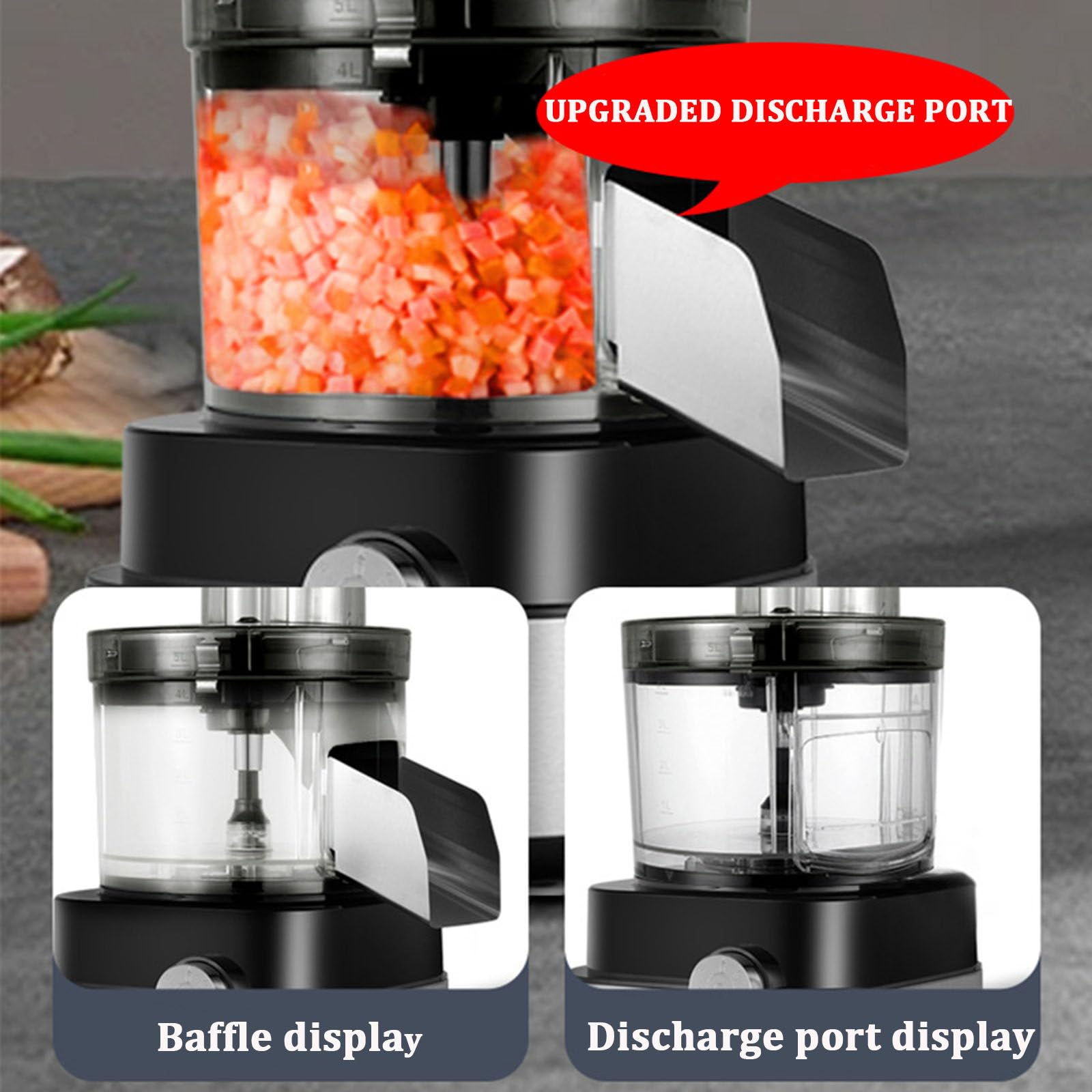 Mandolina per Verdure Professionale, Tritaverdure Elettrico A Cubetti con Griglia A 5 Cubetti, capacità 5000 Ml, Tritaverdure per Frutta E Verdura, Tritaverdure per Casa/Commerciale
