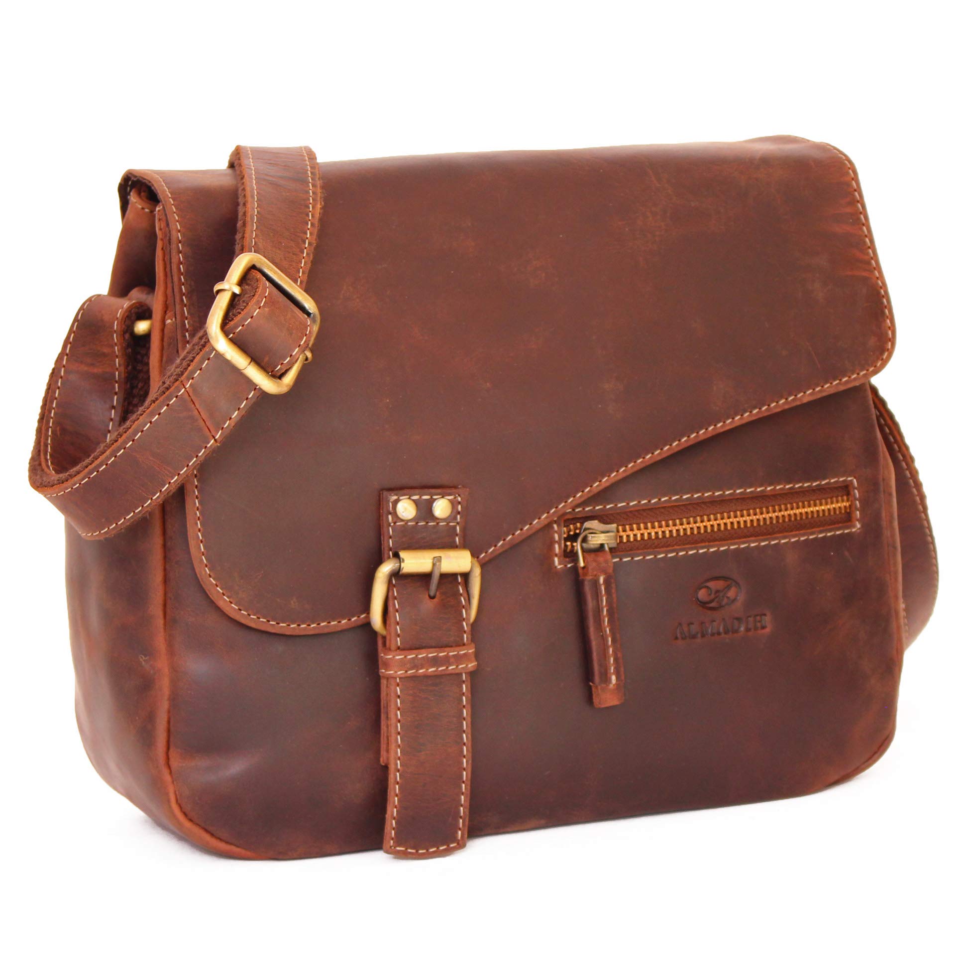 ALMADIH bolso cuero genuino mujer MIKI piel vacuno bandolera de hombro mano shopper hobo fiesta para diario viaje marrón o negro
